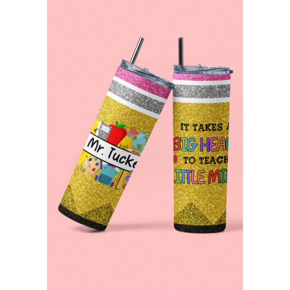 20oz Skinny Tumbler: Teacher Pencil